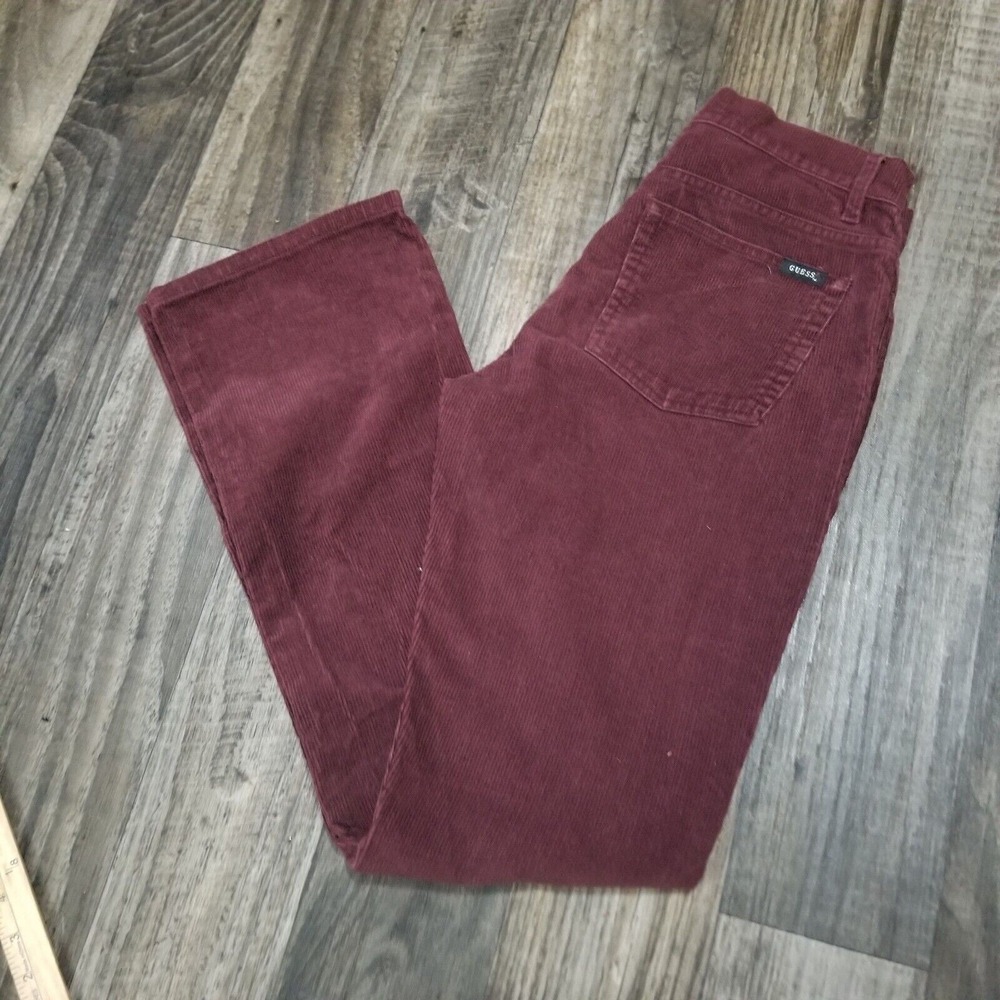 Guess Corduroy Jeans Women's Size 28 Red Vintage